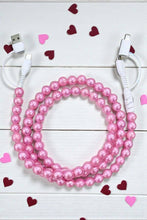 Load image into Gallery viewer, Updated Pink Pearl Cord Phone Charger