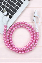Load image into Gallery viewer, Updated Pink Pearl Cord Phone Charger
